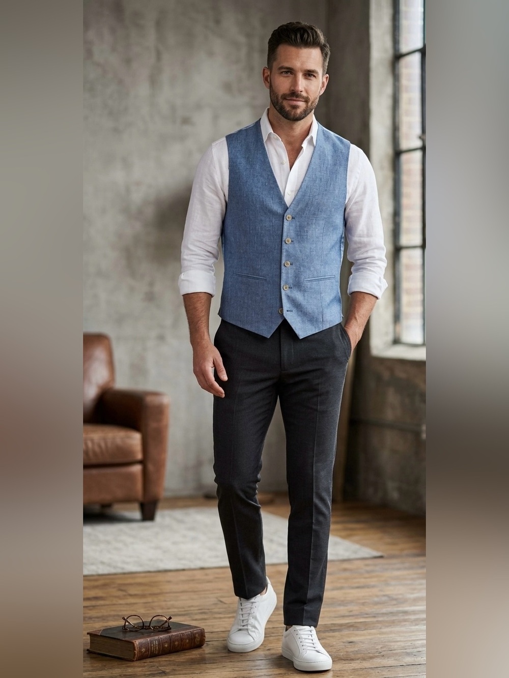 JOE by Joseph Abboud Men's Slim Fit Vest (Size L)